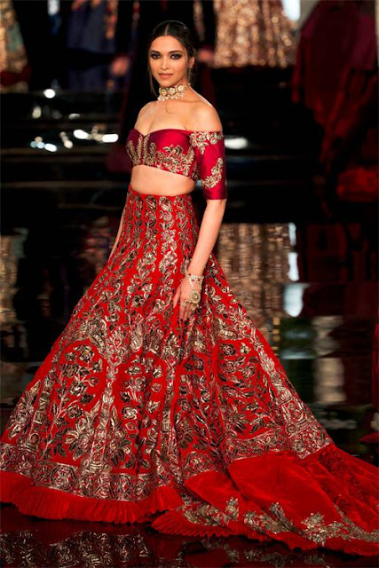 Deepika Padukone in Modern Bride Lehenga Choli On The Ramp