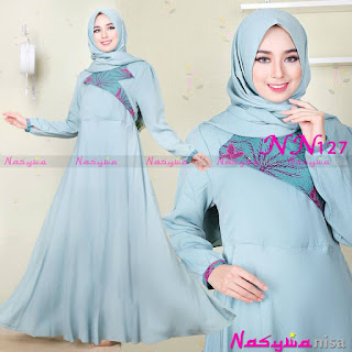 NN127 ( Dress + Pasmina ) DUSTY BLUE