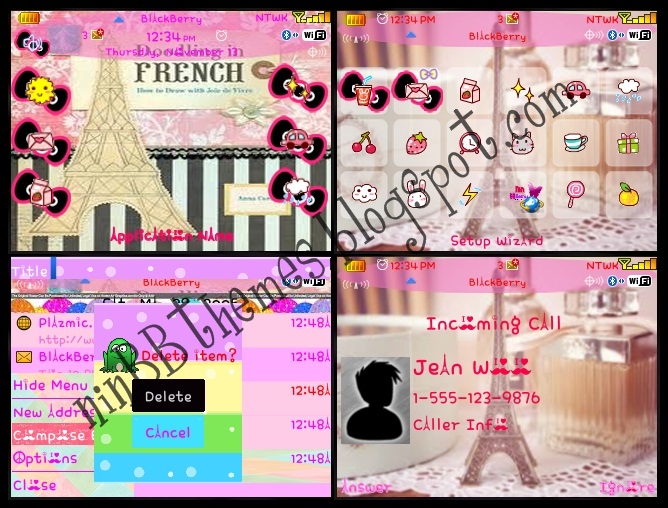 Girly Blackberry 8520 Theme: little paris for blackberry ...