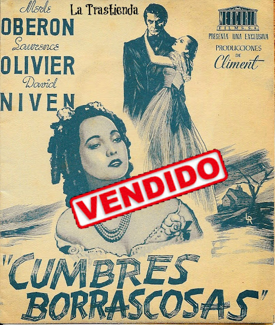 Cumbres Borrascosas - Folleto de cine - Laurence Olivier - Merle Oberon