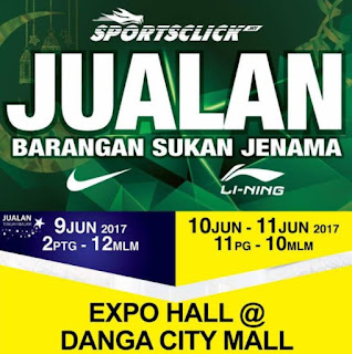 Sportsclick Branded Sports Stuff Sale at the Expo Danga City Mall (9 June - 11 June 2017)