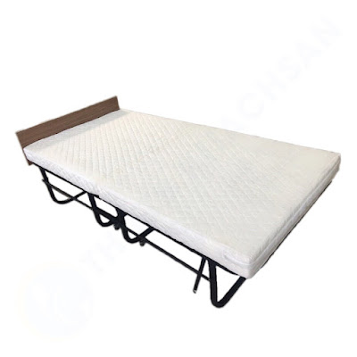 Giường phụ extra bed sắt sơn nệm dày 10cm màu trắng EX7124-9