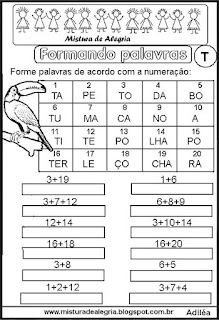 Formar palavras com sílabas numeradas T