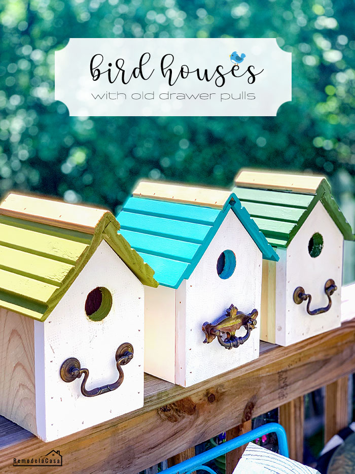 bird houses with old drawer pulls