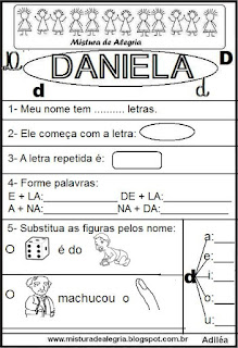 Brincando com o nome Daniela