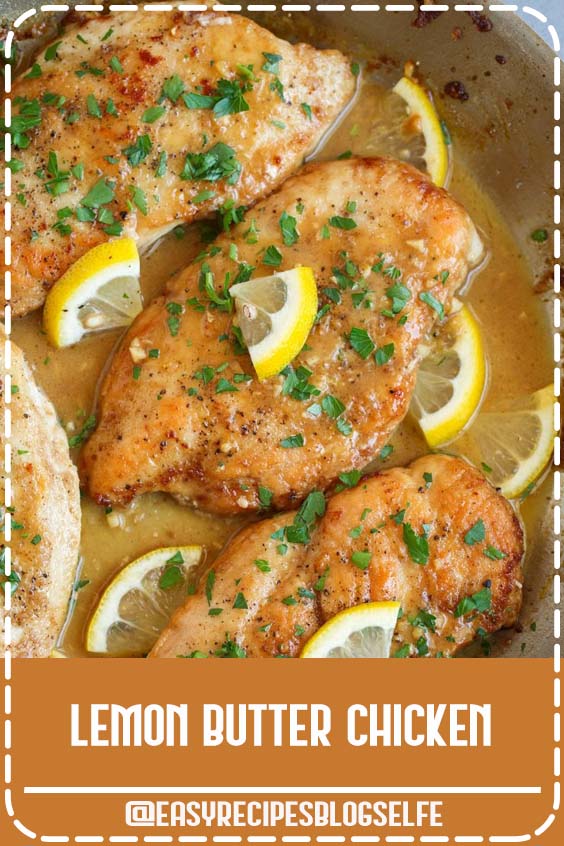 This chicken has such a delicious, bright fresh flavor. It comes out perfectly cooked and tender and that sauce is the perfect compliment to chicken. A must try recipe! #EasyRecipesBlogSelfe #chicken #dinner #easydinner #dinnerideas #lemon #butter #easy #quick #homemade #food #recipe #EasyRecipesDinner 