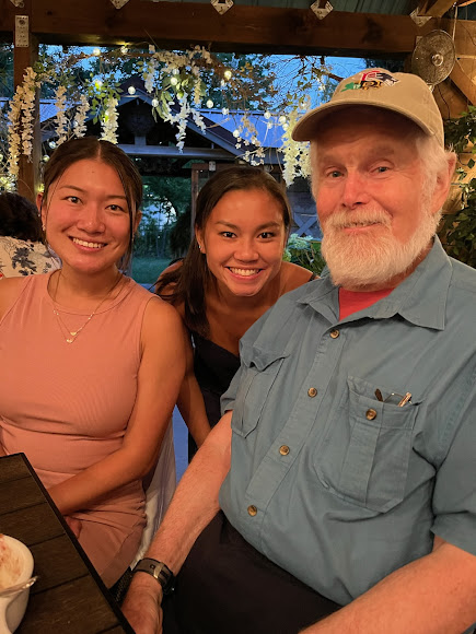 Larry and daughters on 70th