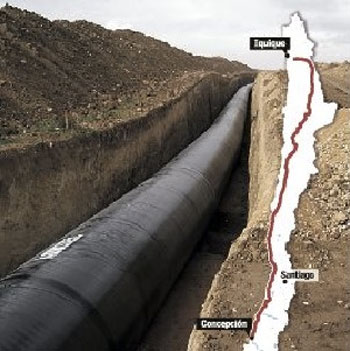 Carretera hídrica que pretende trasladar agua en tuberías desde la sexta región al norte de Chile sin embargo las desalinizadoras serían mejor opción que secar el sur.