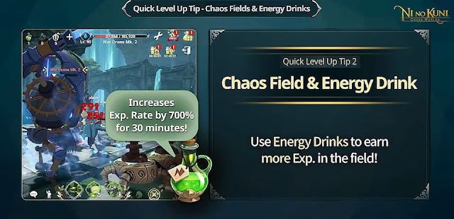 Ni No Kuni Cross Worlds - Chaos Field and Energy Drink