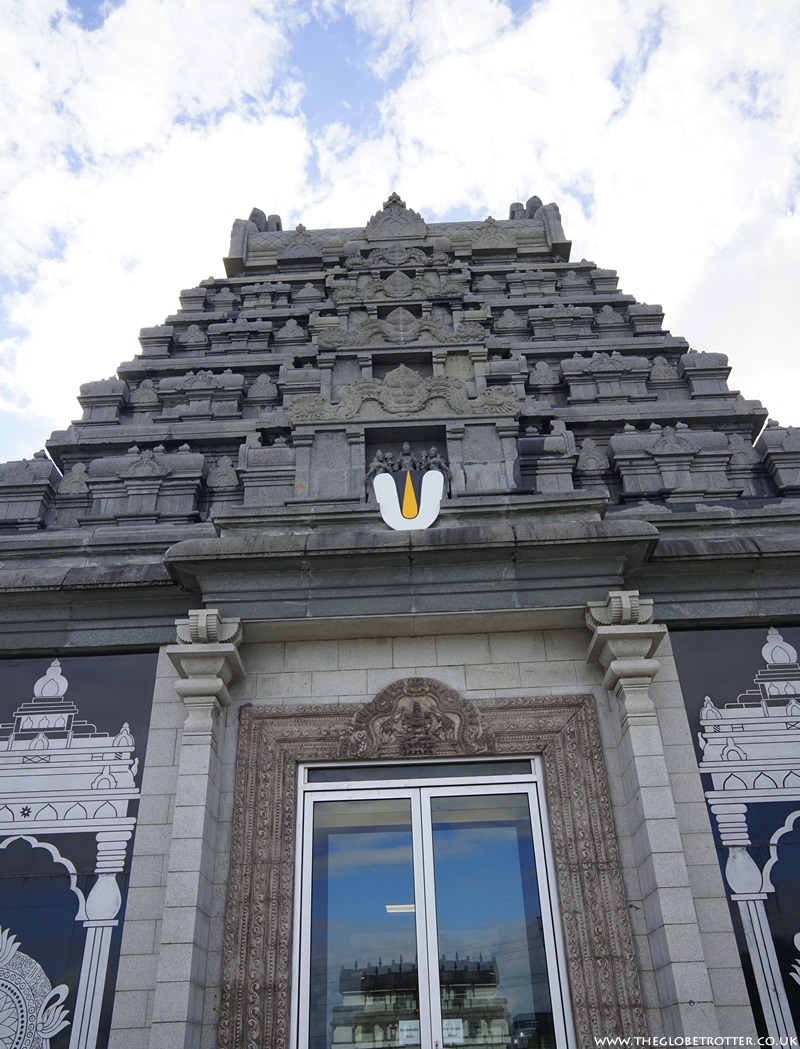 The main gopuram at Shri Venkateswara Balaji Temple in UK