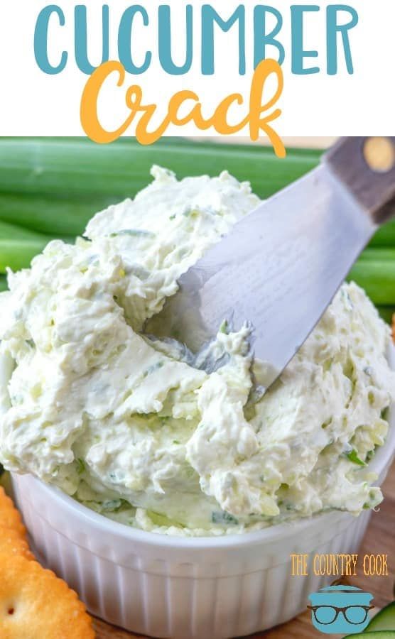 Cucumber Cream Cheese Spread is perfect for bagels or crackers. Fresh cucumbers, green onions, Worcestershire sauce and cream cheese.