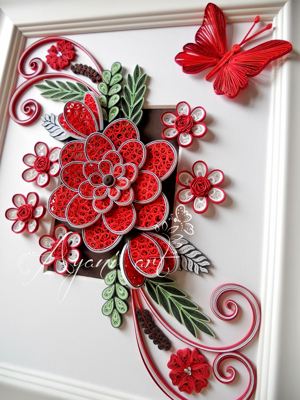 Download Ayani art: Quilling in Red and White