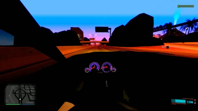 GTA San Andreas CyberPunk Speedometer Mod
