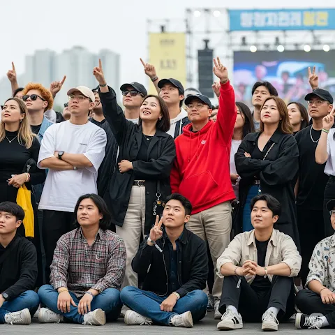 부산 음악축제 현장의 다양한 관객 모습