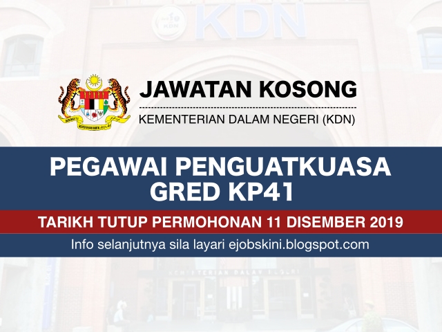 Jawatan Kosong Pegawai Penguatkuasa Gred KP41 - Tarikh ...
