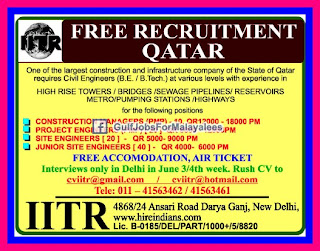 Free Recruitment For Qatar