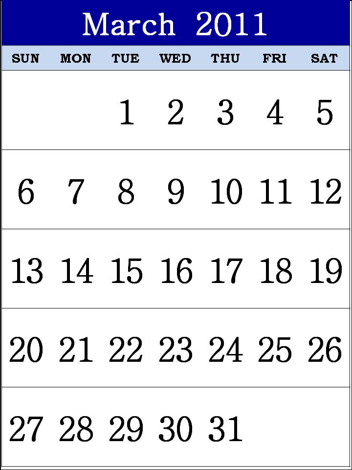 calendar template for march 2011. calendar template 2011 march.