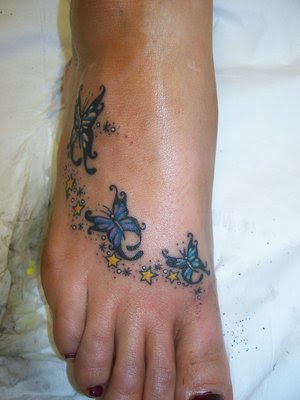 pretty foot tattoos. Butterfly Foot Tattoos