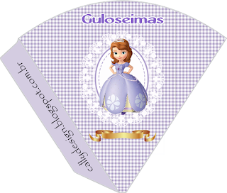 Sofia the First, Free Printable Cones.