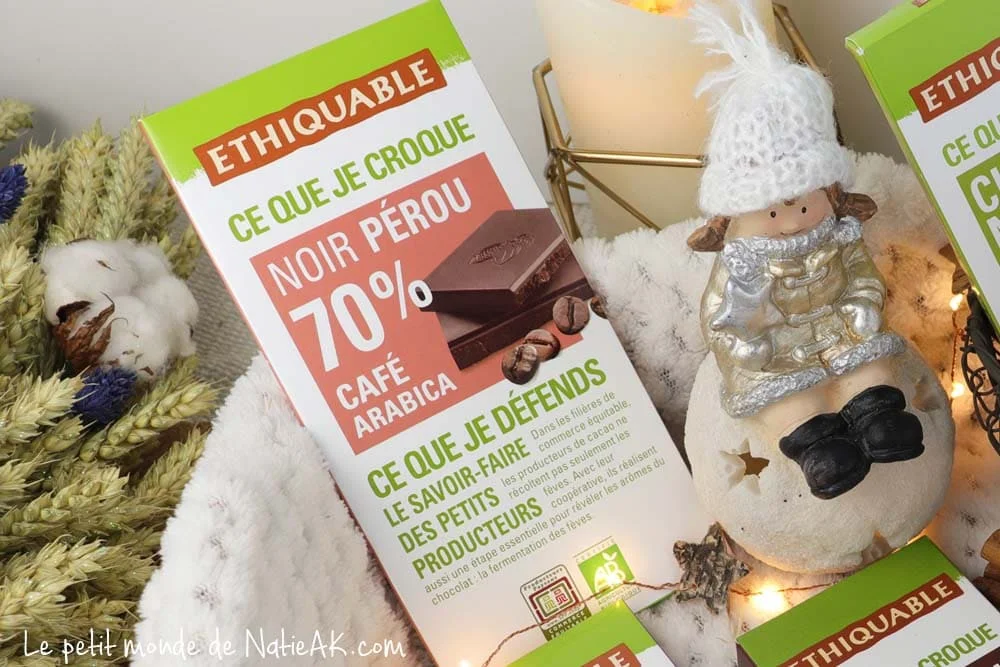 chocolat noir 70 %  bio Ethiquable bienfaits