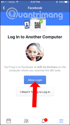 Allow login to Facebook web