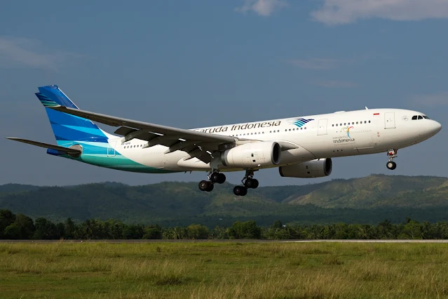 Wide Body Aircraft Garuda Indonesia Inbound BTJ Aiport Aceh