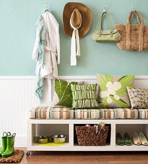 Entryway Storage Bench with Cushion