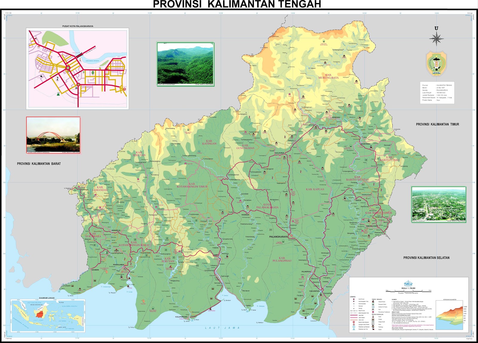 Peta Provinsi Kalimantan Tengah Kalteng 