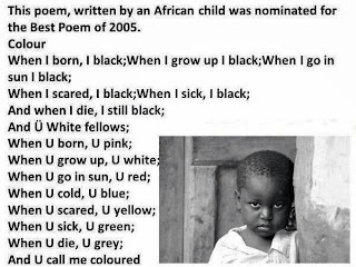 Poem by an African child