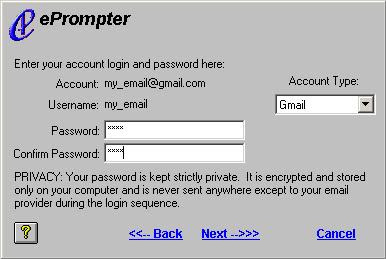 fill email login and password