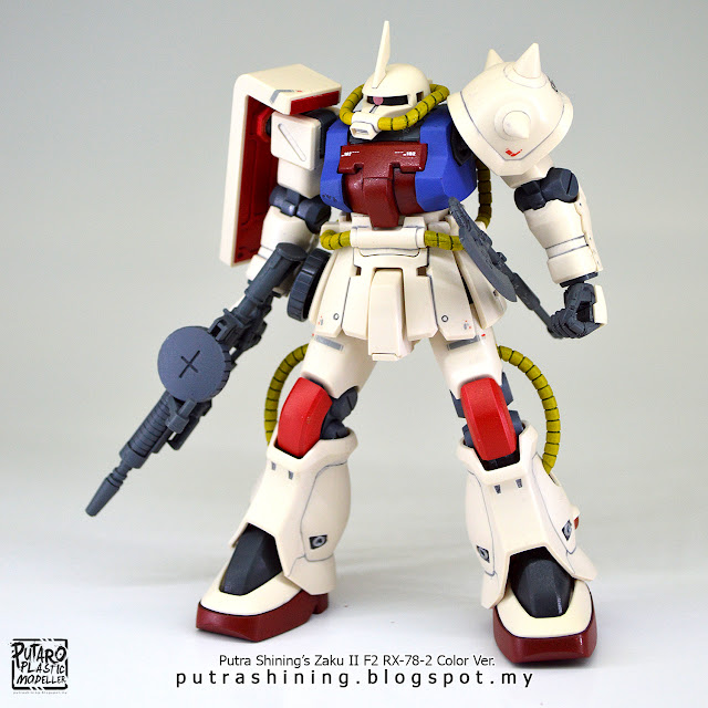 HGUC 1/144 Zaku II F2 RX-78-2 Color Ver. by Putra Shining