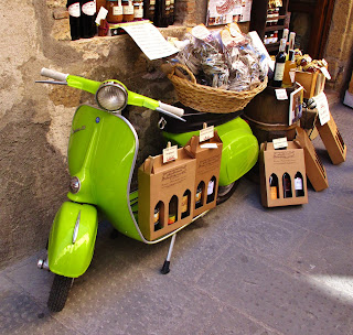 Local products sold along the main corso in Pitigliano, Grosseto, Tuscany, Italy