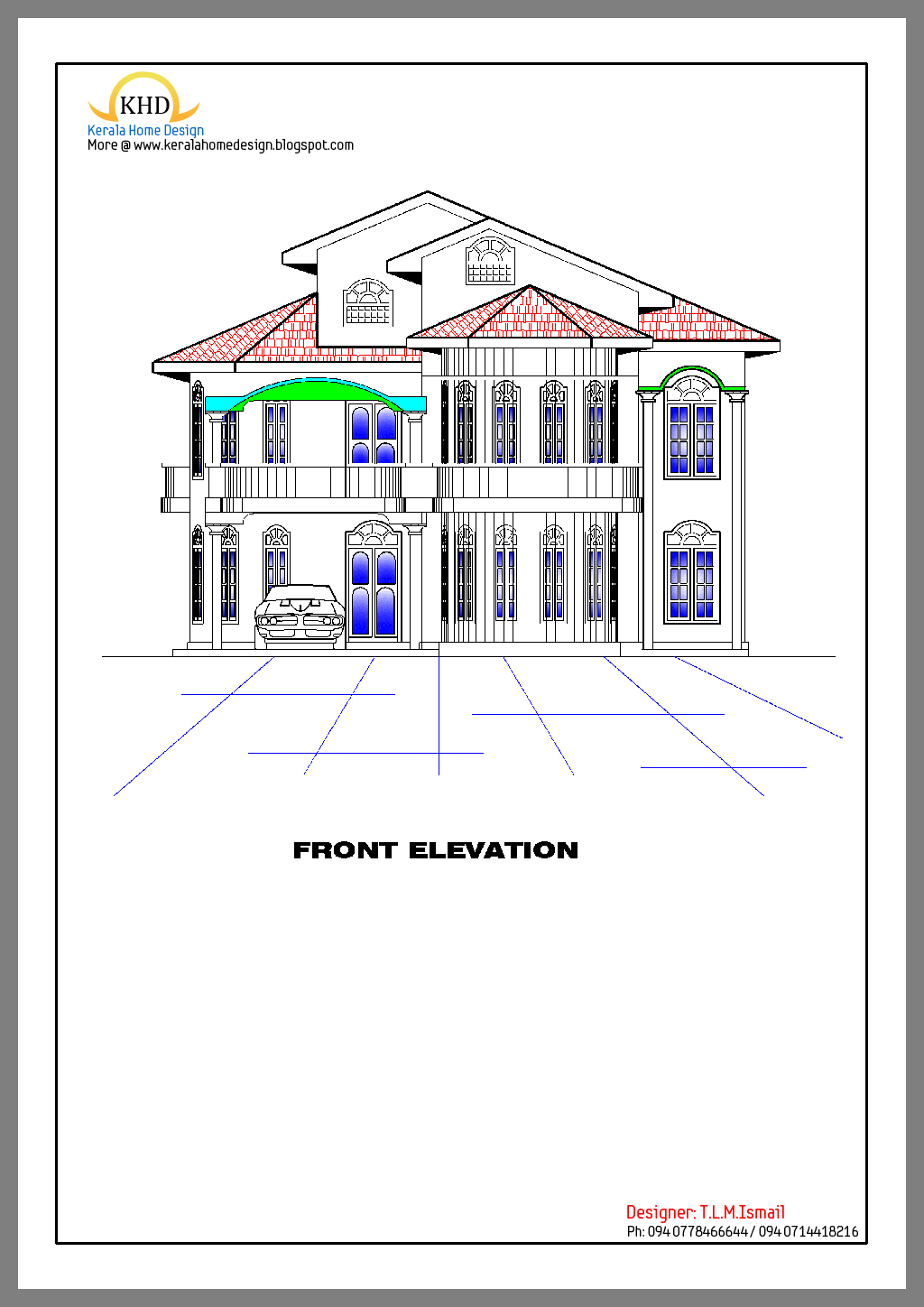 3270 square feet luxury home  plan  and elevation  Kerala 