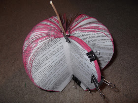 Apple Ornament made from a book
