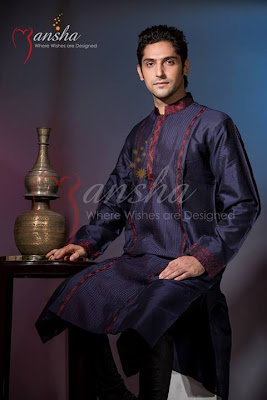 Mansha Grand Eid Panjabi Collections 2013 for Mens