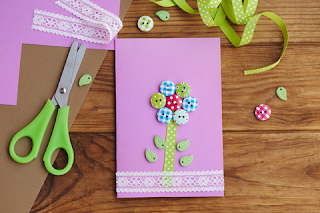 Pop Up Card Birthday DIY - Flower Button
