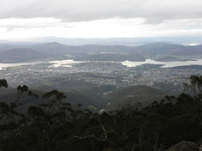 Vistas de Hobart desde Kunanyi, Tasmania