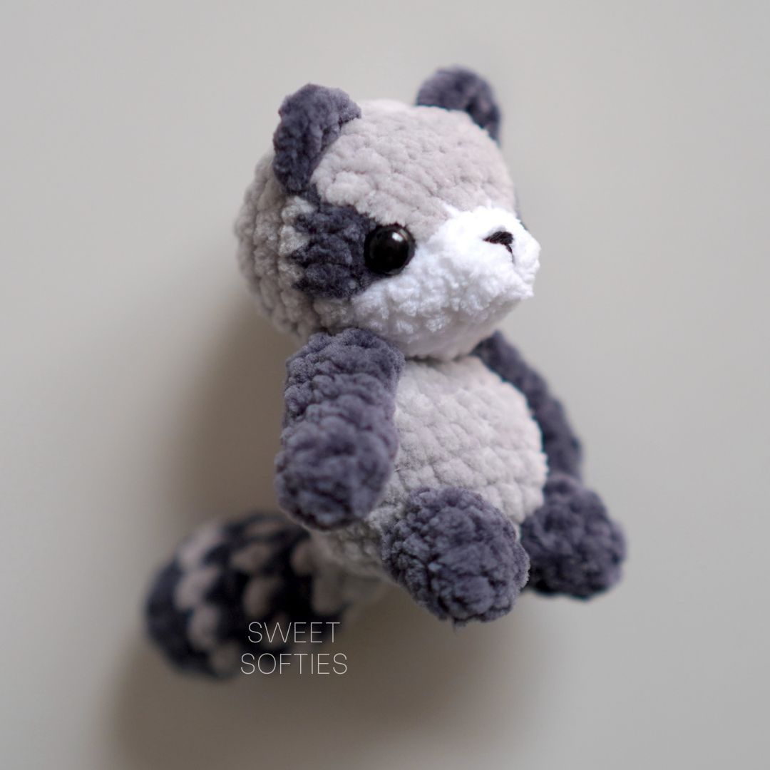 Miniature Crochet Handmade Raccoon Stuffed Animal – Adorable