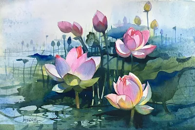 Lotus painting Bijay Biswaal