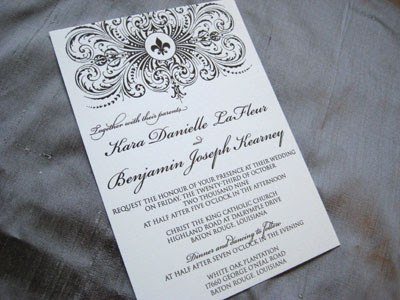 With Kara Ben's invitations they asked if they could add a fleur de lis