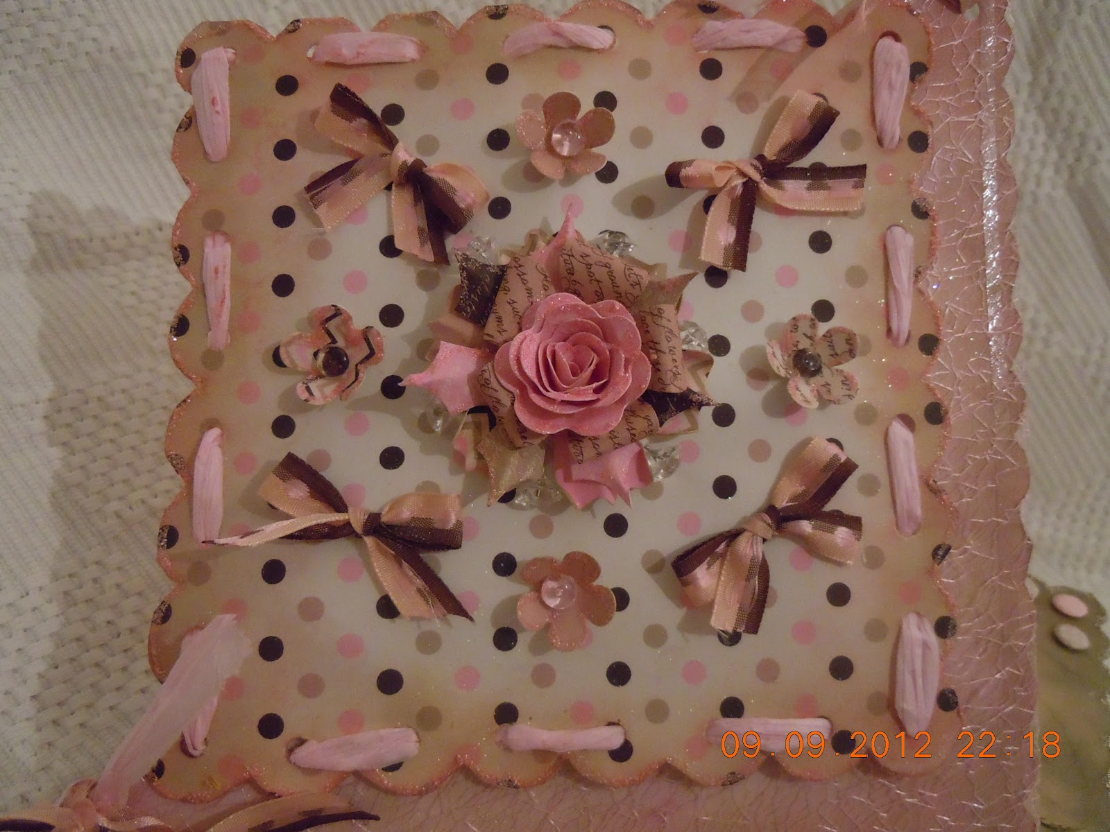 This is the card closed. I added Dew Drops to the flowers, and ribbons ...