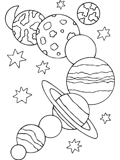 Free planets coloring pages for kids