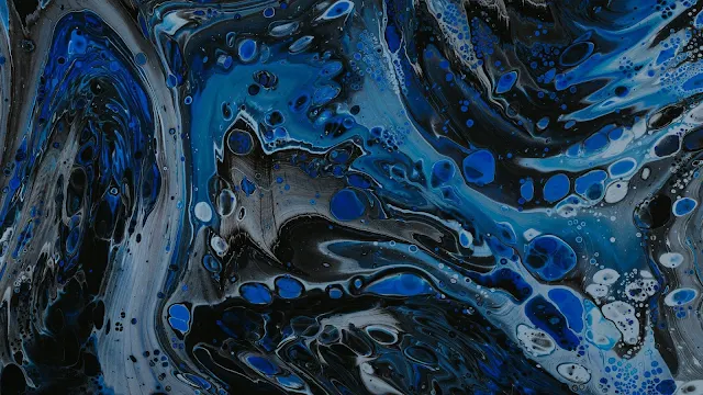 Wallpaper Liquid, Paint, Stains, Blue, Art, Fluid