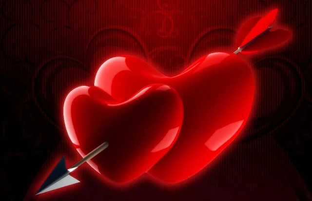 قلوب حمراء اللون حلوة