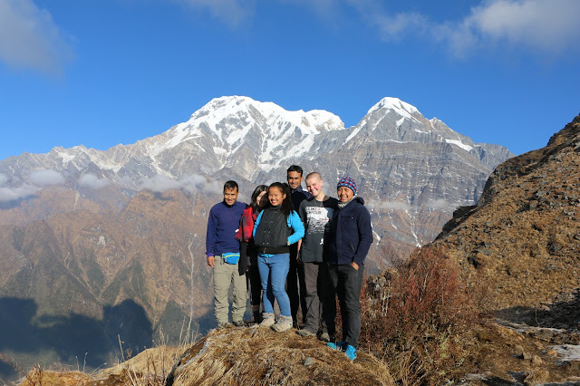 Climbing to Mardi Himal base camp from High camp.