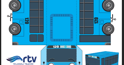 Download Papercraft  Kreatif Pola Tayo  The Litte Bus