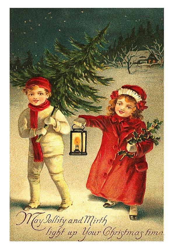 vintage christmas children images. Beautiful Vintage Christmas Postcard Children!