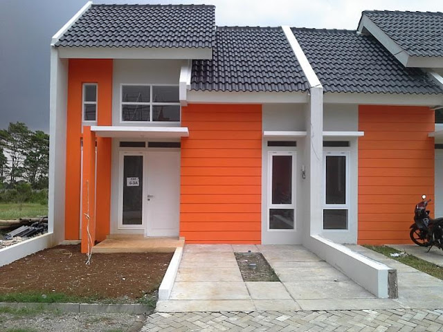 Contoh rumah minimalis warna orange