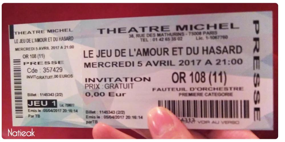 Le jeu de l'amour et du hasard de Marivaux Théâtre Michel