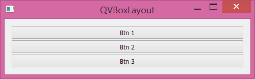 QVBoxLayout de Qt Framework